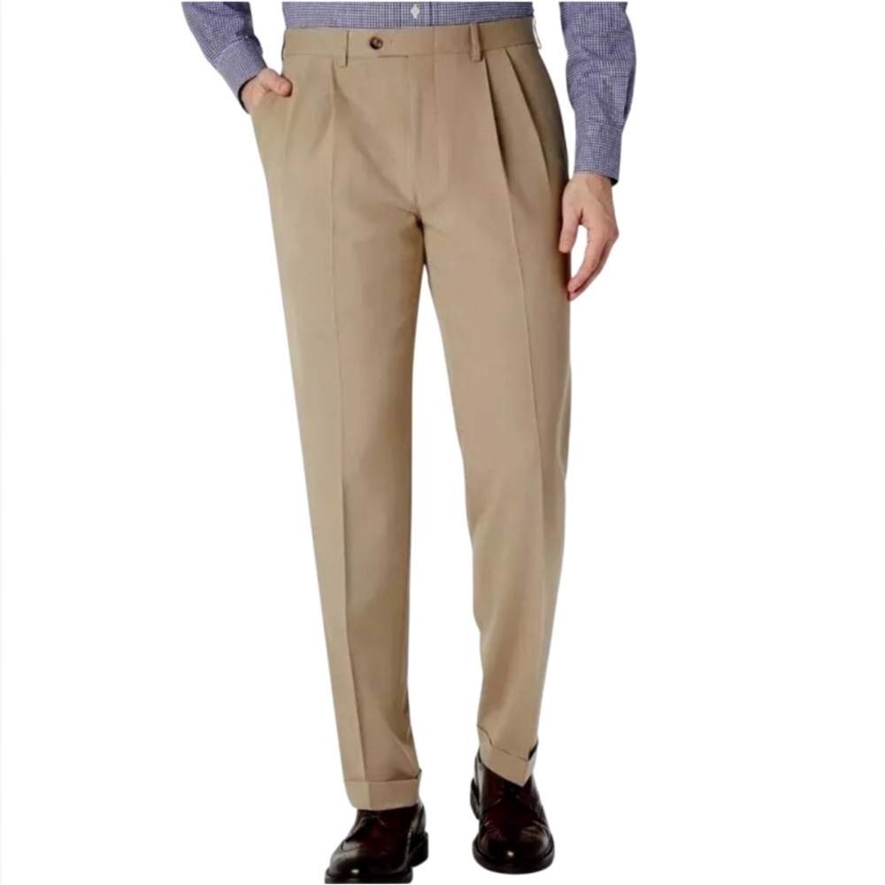 Lauren Ralph Lauren Mens Pants Size 38 x 29 Tan Ultra Flex Classic Fit Trouser